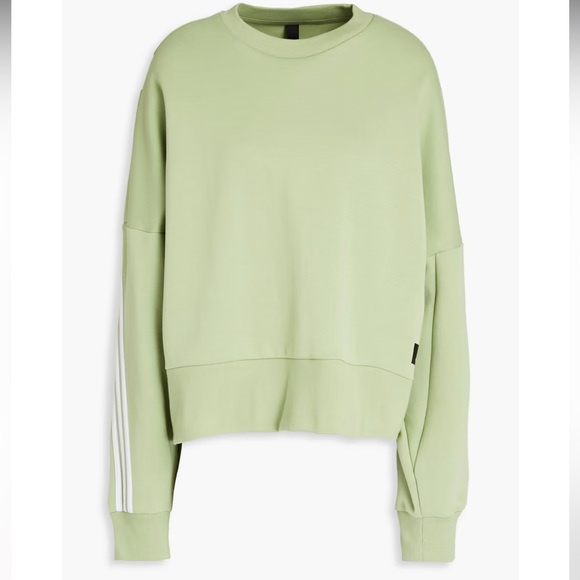 Adidas Future Icons 3 Stripes Sweater. Light green. Lose semi crop, brand new - Picture 3 of 5